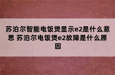 苏泊尔智能电饭煲显示e2是什么意思 苏泊尔电饭煲e2故障是什么原因